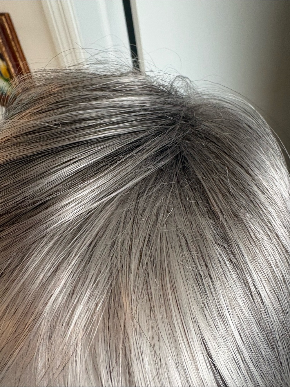 NORIKO in Silver Gray Short Synthetic Wig! Like new. Basic cap! Bangs. - Picture 6 of 9